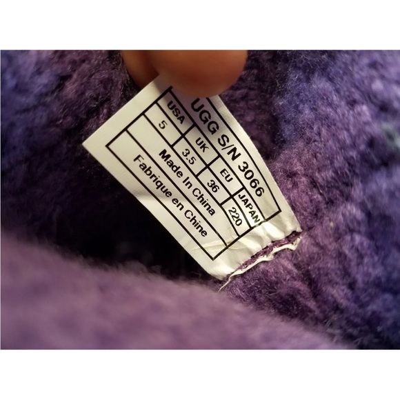 UGG Women's Lattice Cardy 3066 Purple Round Toe Knee High Snow Boots Size 5 - Picture 6 of 6
